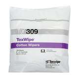 TexWipe® Dry Cotton Cleanroom Wipers, Non-Sterile, 9" x 9", 300 per Bag, 6 Bags per Case redirect to product page