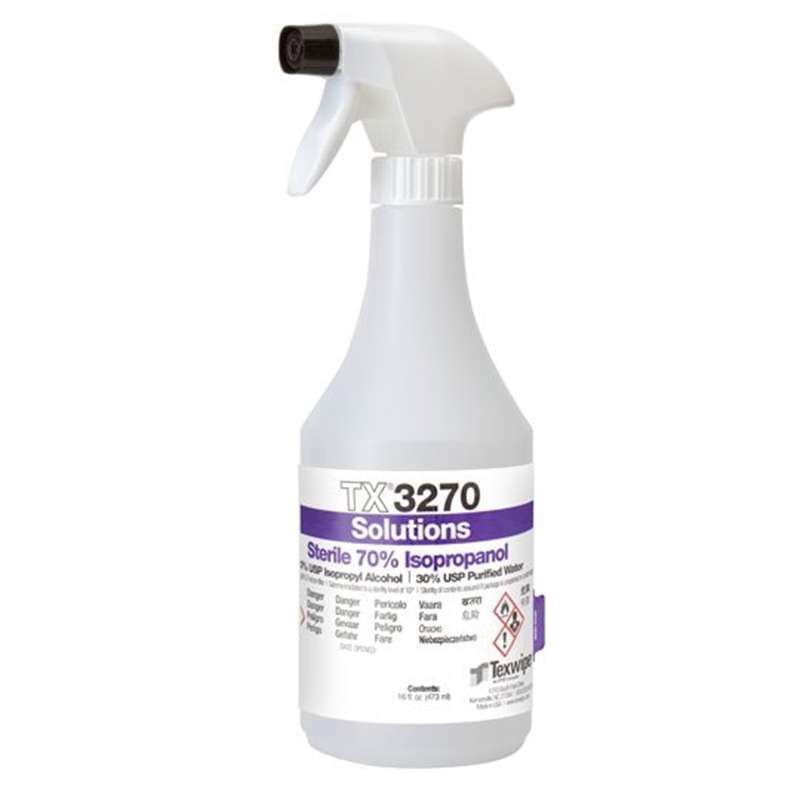 Isopropanol Alcohol, Sterile, 70%, 16oz Bottle with Trigger Spray, 12 per Case