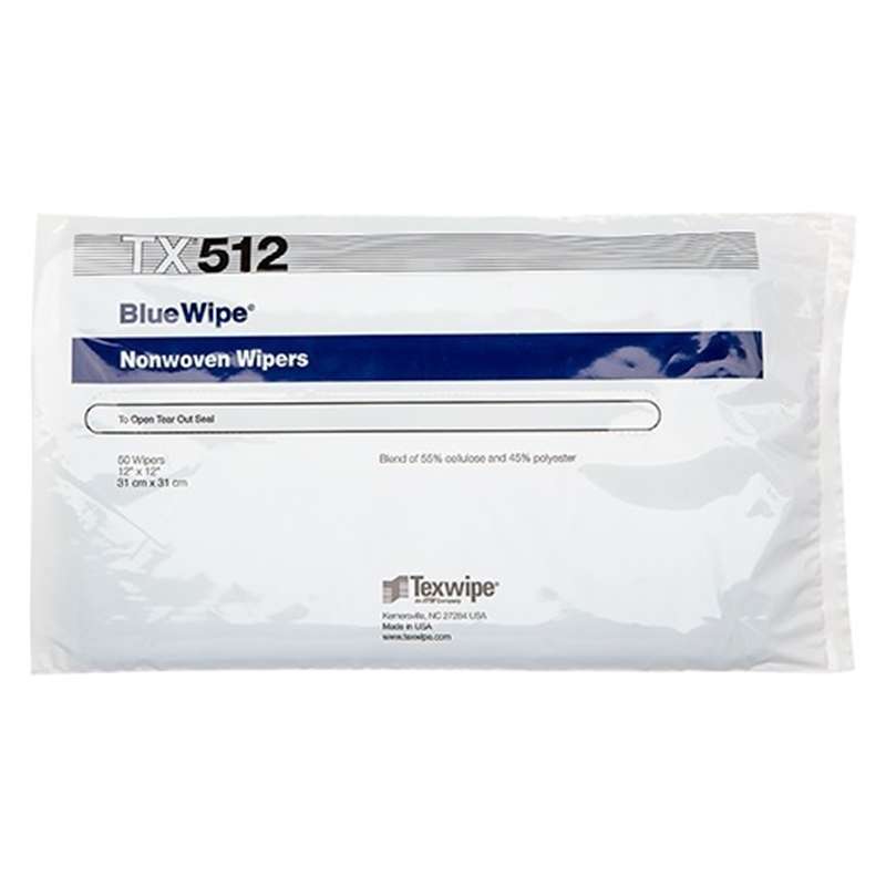 BlueWipe® TX512 Polyester Wipes, 12 in x 12 in, Blue