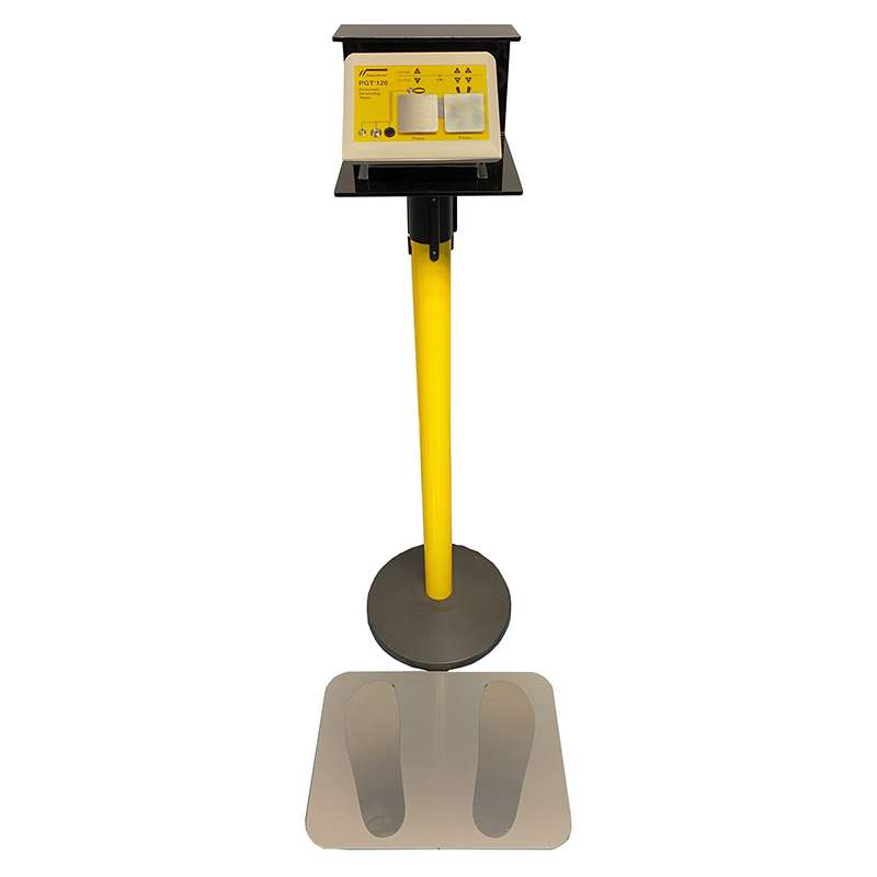 ESD Tester, Footplate with Cables, Data Terminal 2, Keypad, Temp/RH Sensor, USB Hub and Pedestal Stand