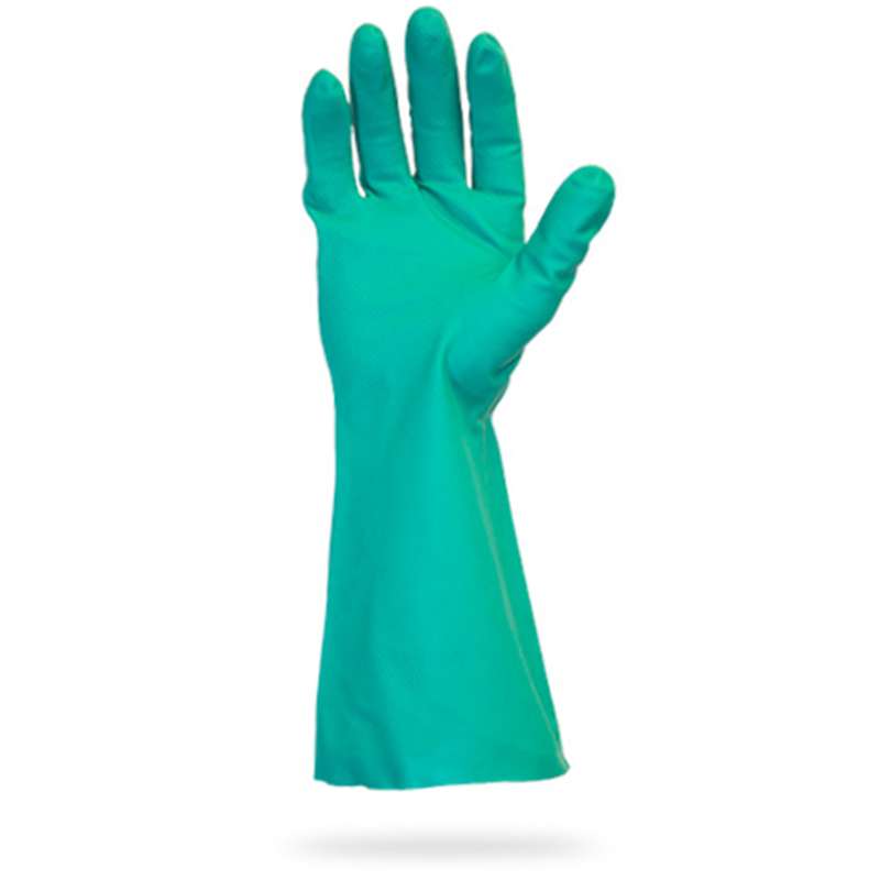 Standard Green Flock Lined Nitrile Gloves, Small, 15mil, 1 Pair/Bag, 12 Dozen/Case