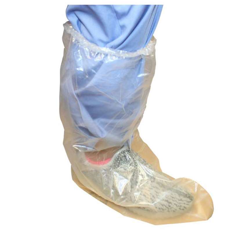 clear plastic boot cover with elastic at calf