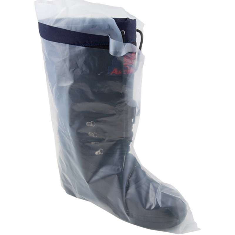 clear plastic boot cover with tie top