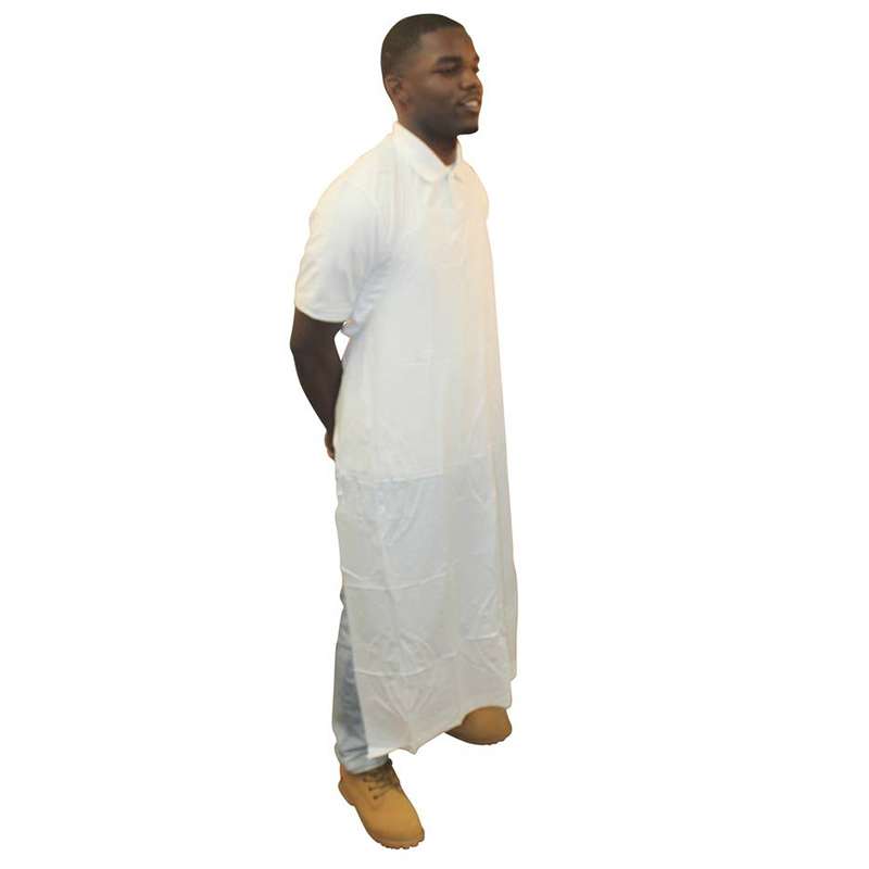 Die Cut Vinyl Apron, 6 Mil, White, 35 x 50in, 72 per Case