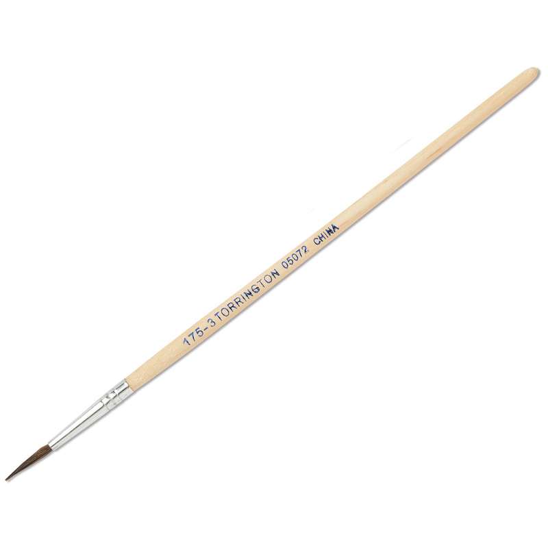 Round Camel Hair Artist Brush, Size 3, 7/16" Hair Length, 3/32" Diameter