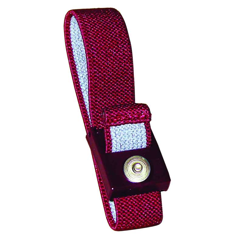 Elastic Adjustable Maroon Wrist Strap with 4mm Snap and No Coil Cord (Band Only)