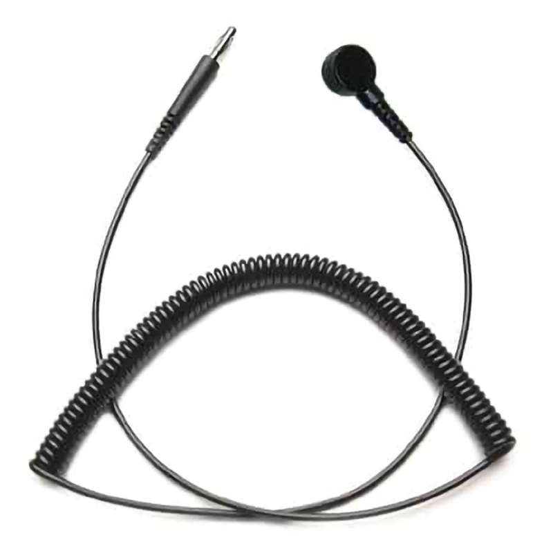 Coil Cord for Wrist Straps with 1 Megohm Resistor and 4mm Sockets, 12' Long