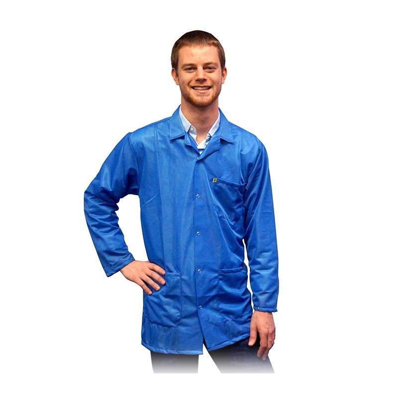 ESD-Safe Light Weight Jacket, Light Blue, Medium, 31-1/2" Long
