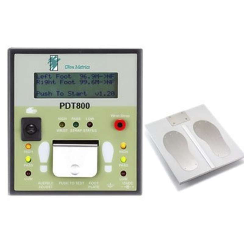 Ohm Metrics, Deluxe "Near-Fail" Combo Tester Stand, Wrist Strap and Foot Plate with LCD Display,120 V