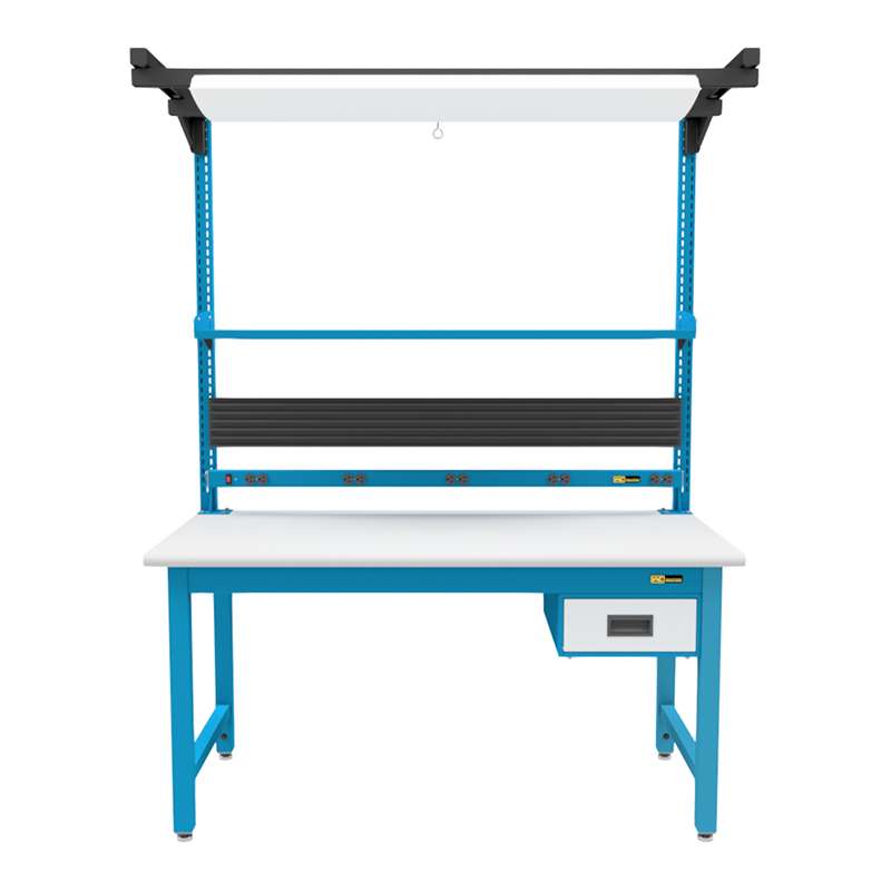 Workmaster Workbench with 6” Drawer, Electrical, Shelf & Light, 30" x 60"
