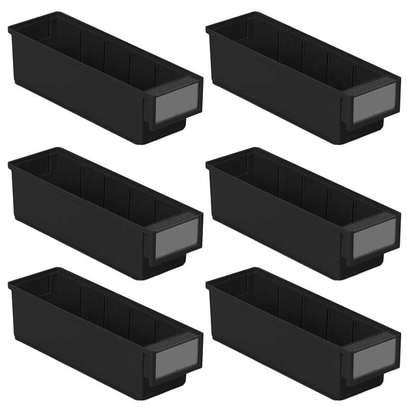 SET OF 6 ESD STACKING BLACK 11.81"X3.62"X3.23"