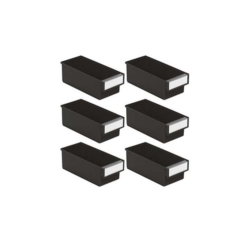 SET OF 6 ESD STACKING BLACK 11.81"X5.20"X3.94"