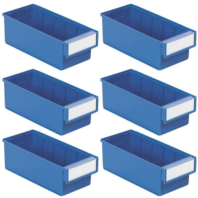 SET OF 6 SHELF BINS BLUE 11.81"X5.20"X3.94"