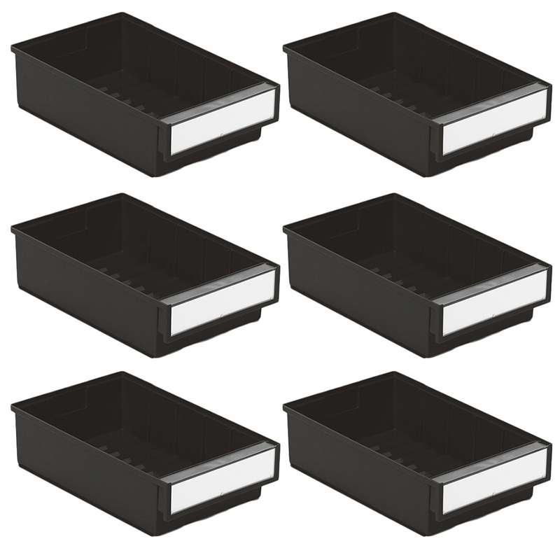 SET OF 6 ESD STACKING BLACK 11.81"X7.32"X3.23"