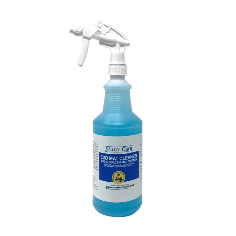 STATIC CARE, Anti-Static Mat, Glass & Hard Surface Cleaner, Spray Bottle, 1 Quart