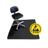Conductive Black Chair Mat, 4ft x 4ft, with Hardware, ESD redirect to product page