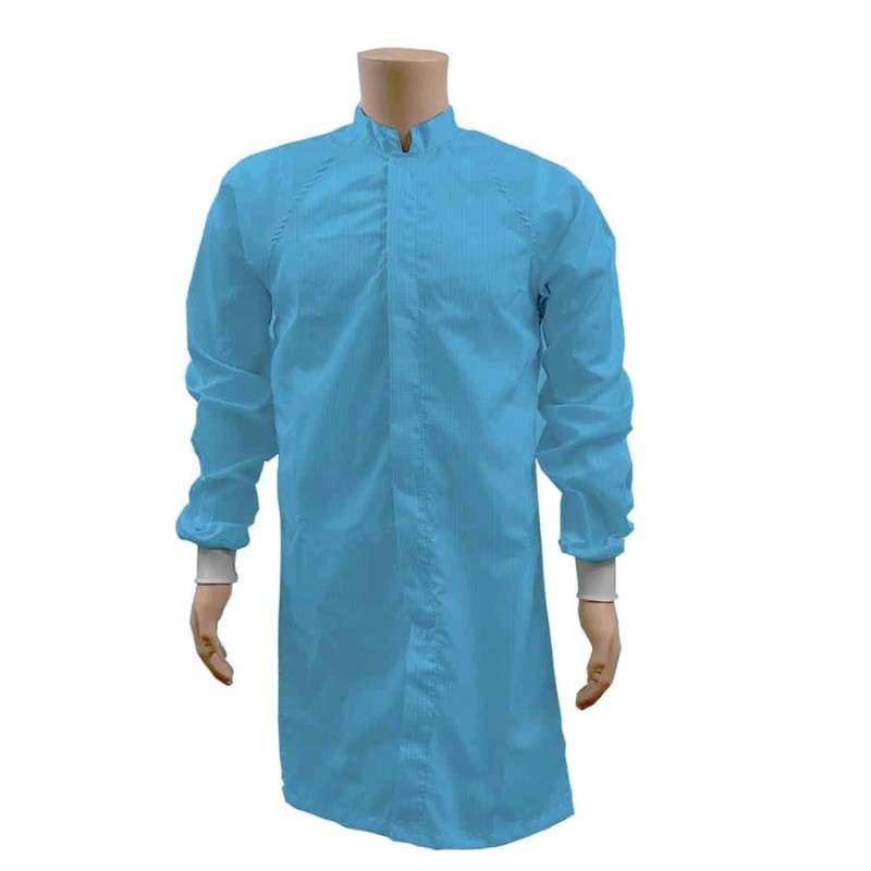 Cleanroom Frock, Light Blue, 4X-Large, ESD-Safe