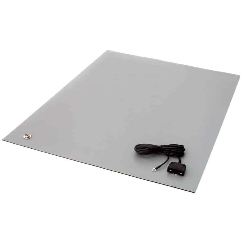 Rubber Table Mat, 30in x 72in x 0.080in, Gray, ESD-Safe