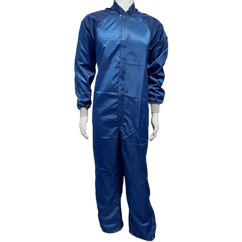 Cleanroom Coverall, Navy, X-Small, Military Collar, ESD-Safe