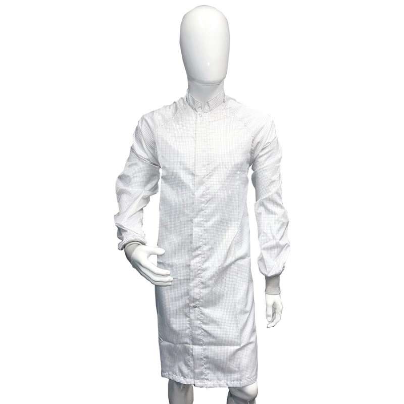 Cleanroom Frock, White, Medium, ESD-Safe