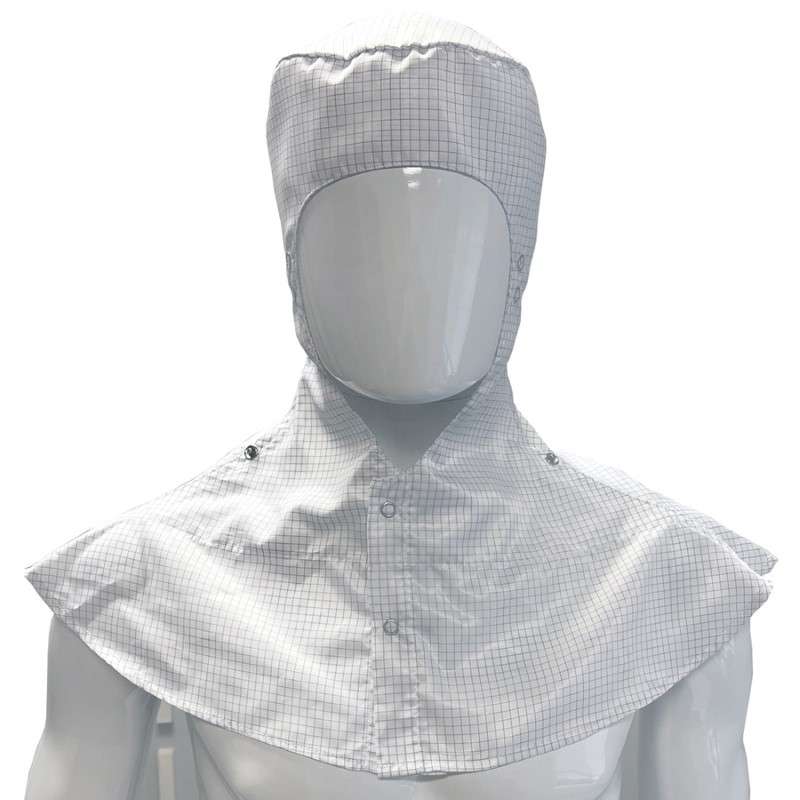 Cleanroom Hood Open Face, 2X-Large, ESD-Safe, White