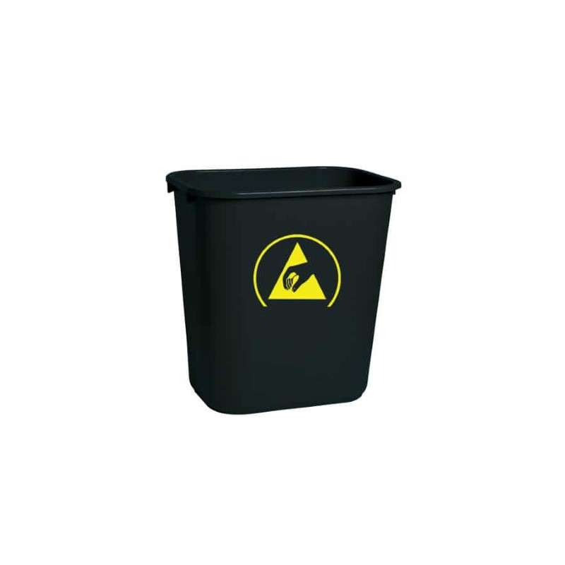 Carbon Loaded Waste Basket, 7 Gallons, Black