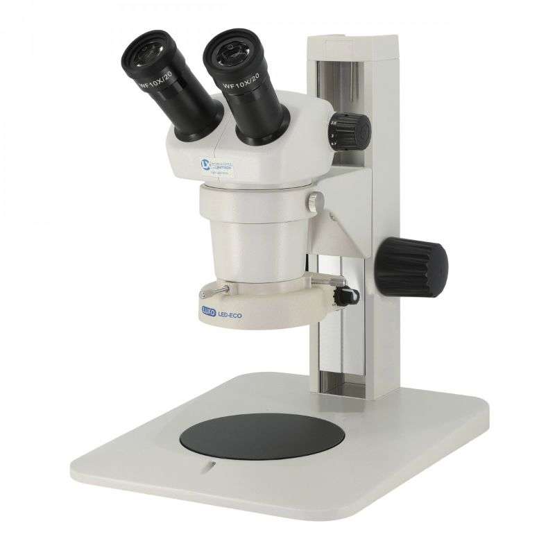 S-Z Series Binocular Microscope 20mm, Non-Illuminated Plain Stand, LED-ECO Ring Light