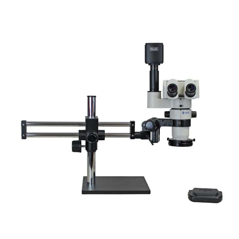 S-Z Series Trinocular Ergo Microscope, 24mm, BB Stand, Dimmable LED-HIGH Output Ring Light, HD Camera, and Video Adapter