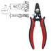 Fiber Optic Stripper, 125 microns Dia, Anti-Slip Handle, 5.7 in OAL