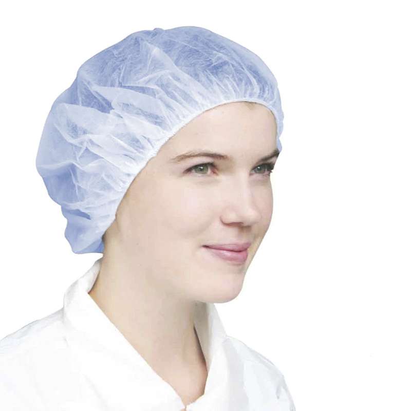 ValutekĀ® VTBFCBL-24 Polypropylene Bouffant Cap, 24 in, Blue