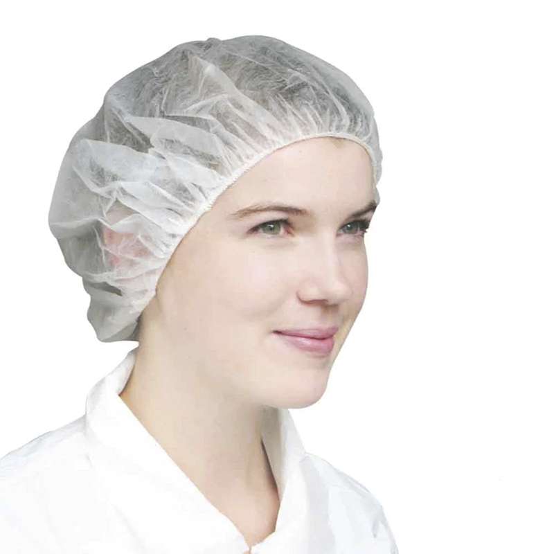 Cleanroom SBPP Bouffant Cap, 24 in, White, 100 per Package, 1000 per Case