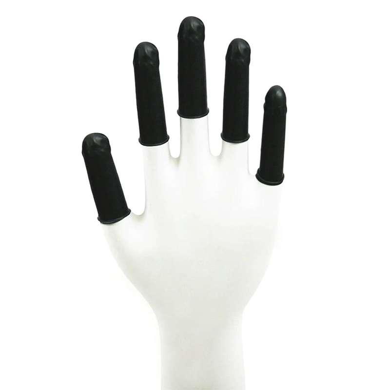 MicroTek® VTCLCONPF Latex Finger Cot, Medium, 2.6 in x 4 mil, Black, 18 BG/CA