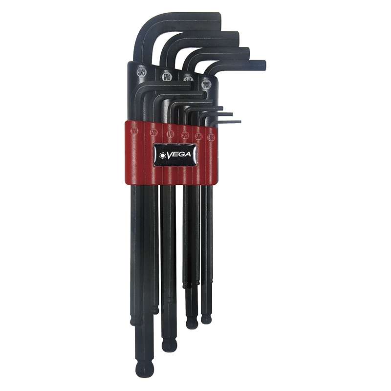 Ball-End Hex L-Key Set - Inch (Long) - 10Pc