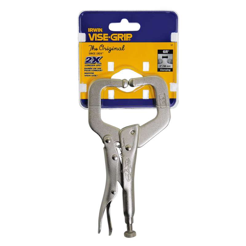 Locking C-Clamp with Regular Tips 6" L