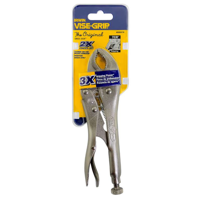 Locking Plier Curved Jaw, 7"