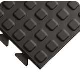 Rejuvenator® Connect Interlocking 2 x 39" Urethane Black Beveled Female Edging that Snaps over Tile redirect to product page