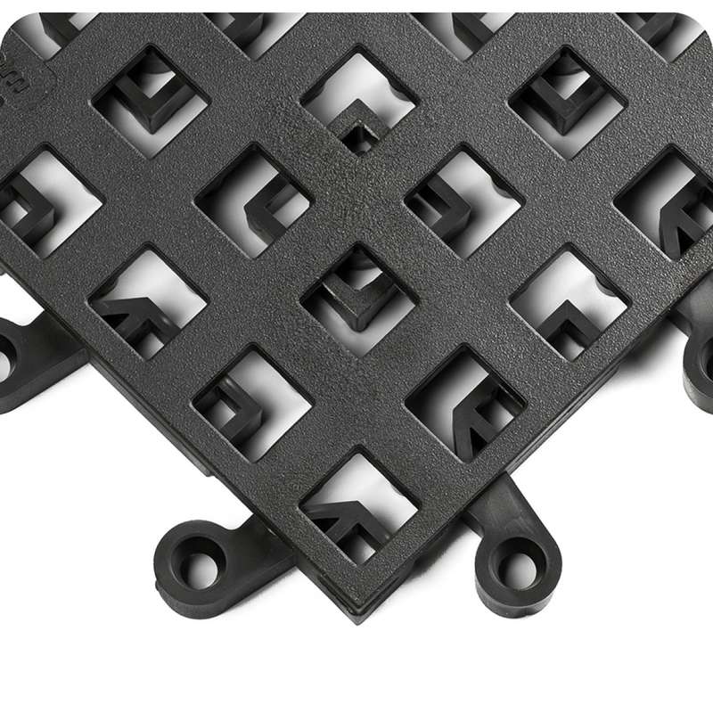 ErgoDeck® 6 x 9 x 9" Black Inside Corner with LockSafe® Connection, 7/8" Thick