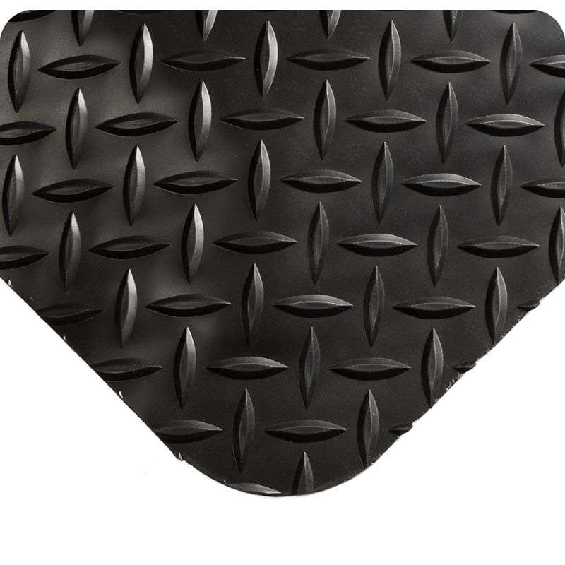 Conductive 2 x 3' Diamond Plate Black Matting with Nitricell® Sponge Base, 9/16" Thick