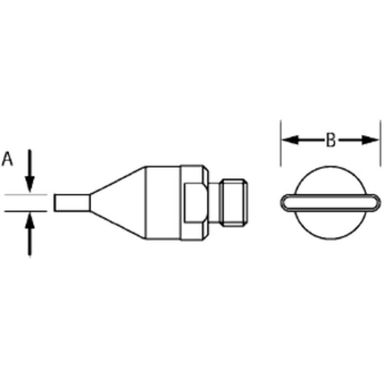 Flat Nozzle 12 x 1.5mm for HAP1 and HAP200 Hot Air Tools