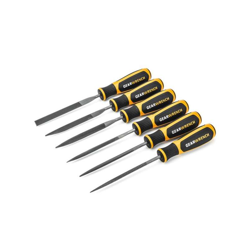Mini File Set, 3" Working Blade, 7-3/8" OAL, 6-Piece, Alloy Steel