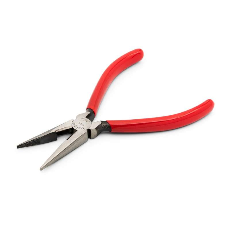 Pliers, Long Nose With Side Cutter, Serrated Jaw, 6" OAL