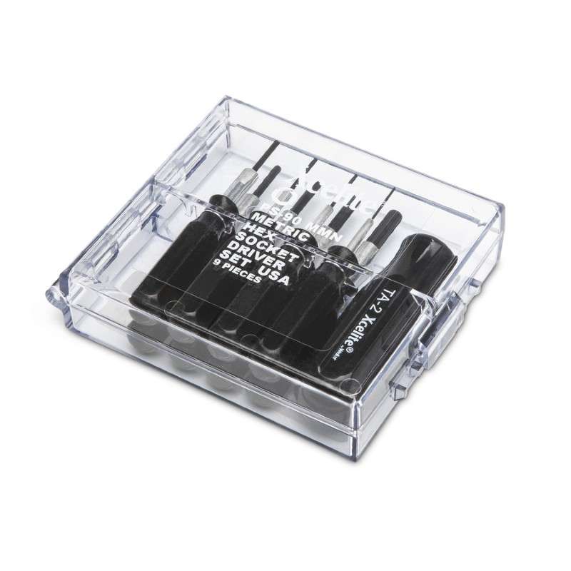 Allen Hex Socket Blade Set, Metric, 9-Piece, Clear Case