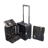 Tool Case, Tools Not Included, Tough Polytheylene, Extra Large Roller Bearing Wheels with Wide Base, 18" x 15" x 8", Black redirect to product page