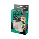 Kraftform® Plus Series 300 Slotted and Phillips Screwdriver Set with Hexagonal Blades and Rack, 6 Pieces redirect to product page