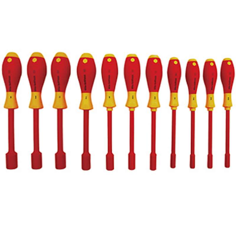Insulated Metric Nut Driver Set with Cushion Grips, 11 Pieces