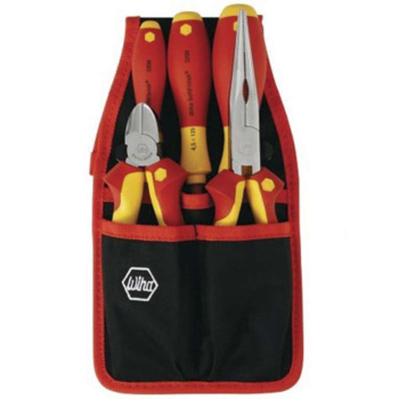 Insulated Pliers, Cutters and Screwdriver Tool Set with Pouch, 5 Pieces