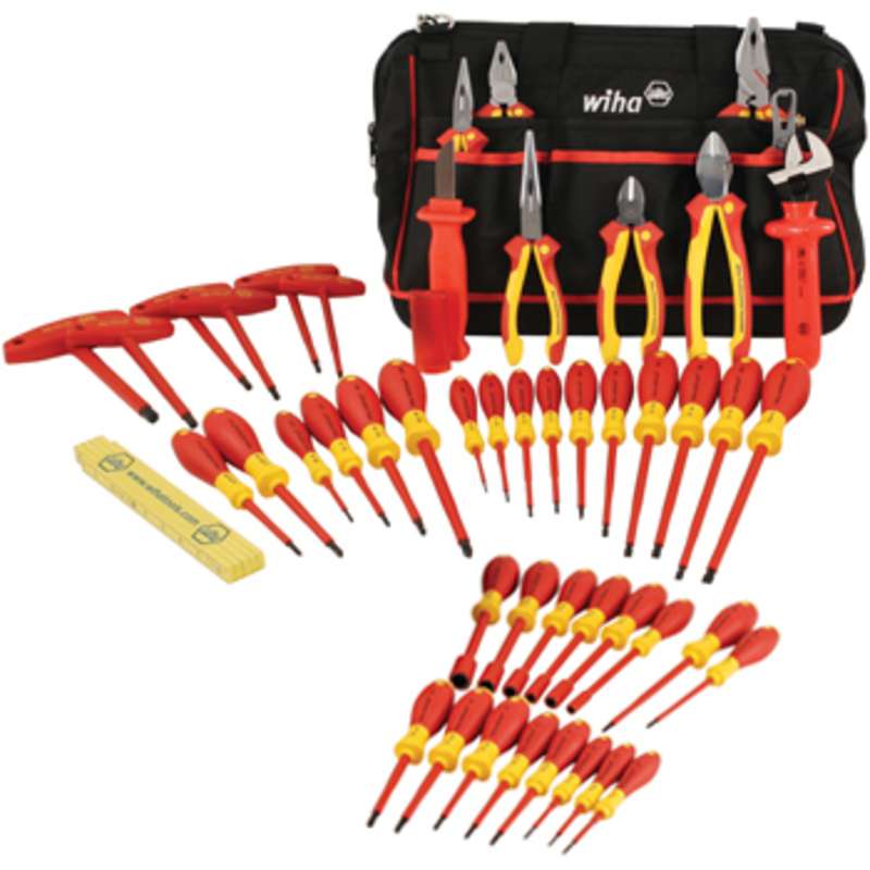 Insulated Master Electrician's Tool Set in Tool Box, 48 Piece