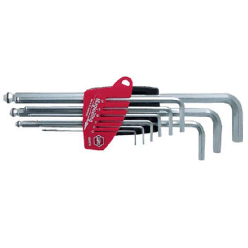 Long Metric Ball End Hex L-Key Set in Molded Holder, 9 Piece