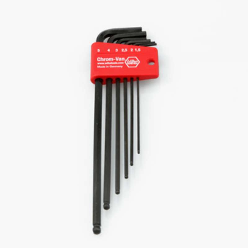Long Metric Ball End Hex L-Key Set in Molded Holder, 6 Pieces