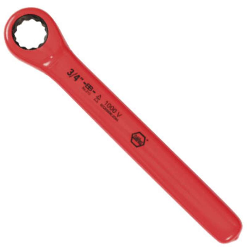 Insulated Racheting Box End Wrench, 3/4", 8.25"L